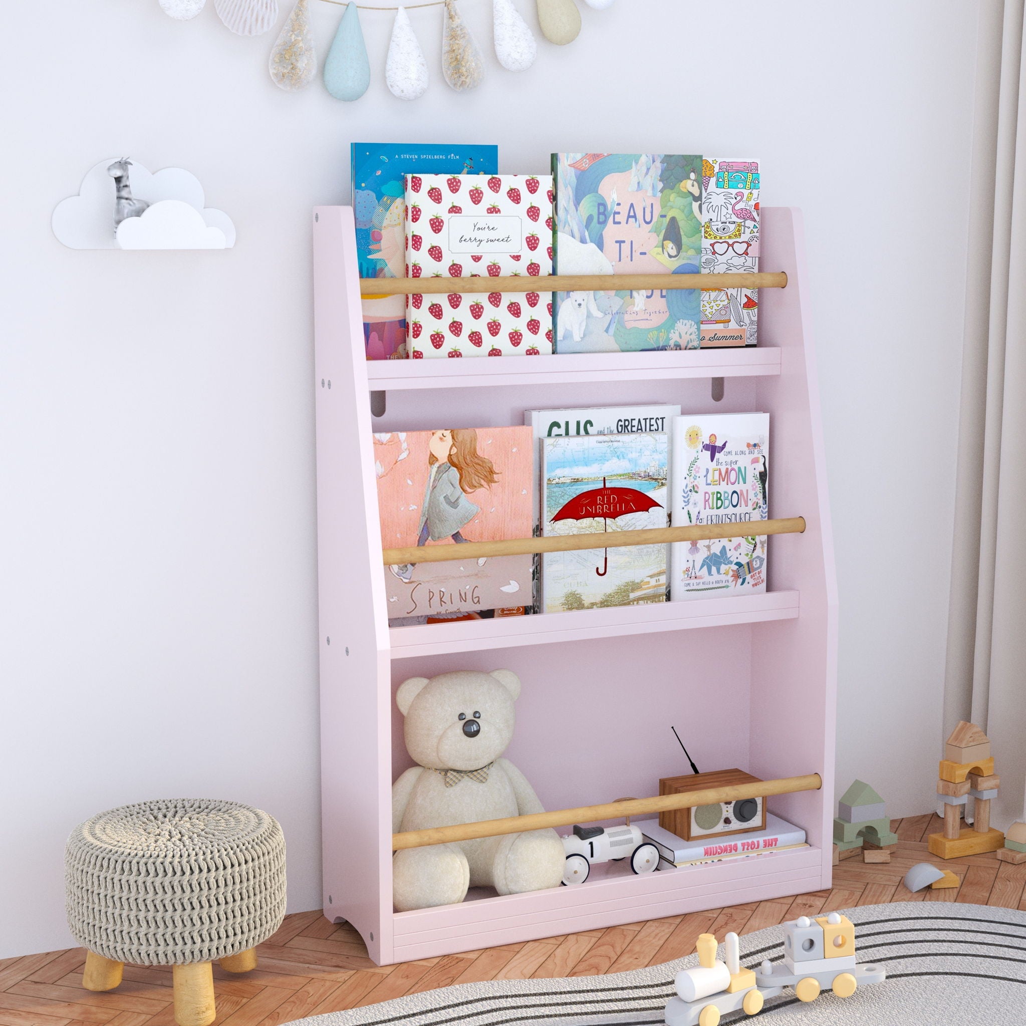 3 Tier Book Shelf, Compact Storage For Bedrooms