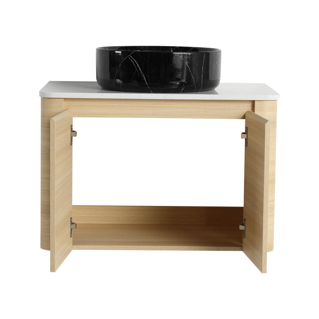 Mounted Bathroom Vanity & Art Sink & 2 Soft Close Doors