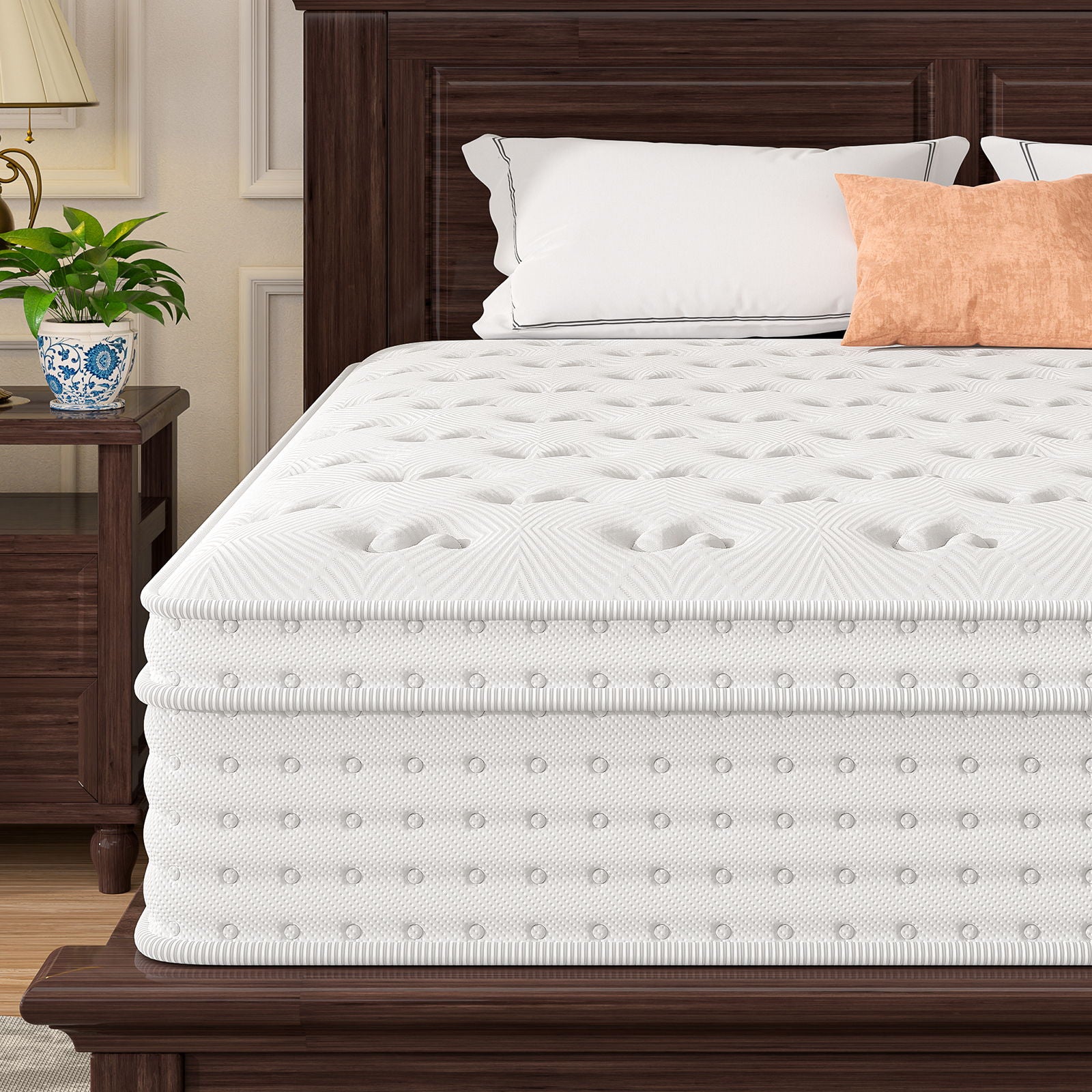 12'' Hybrid Mattress, Memory Foam & Pocket Springs For Pressure Relief