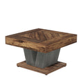 Square Coffee Table With Crisscross Base - Brown / Black