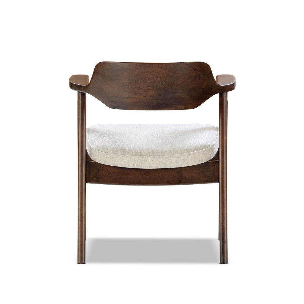 Hayes - Curved Dining Arm Chair - Light Beige