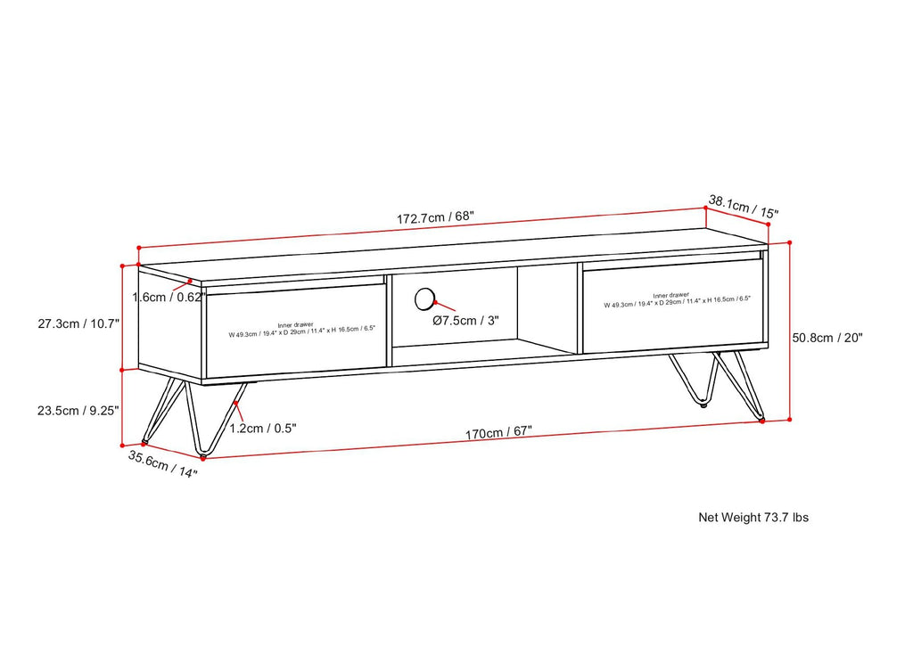 Hunter - Handcrafted TV Media Stand - Natural