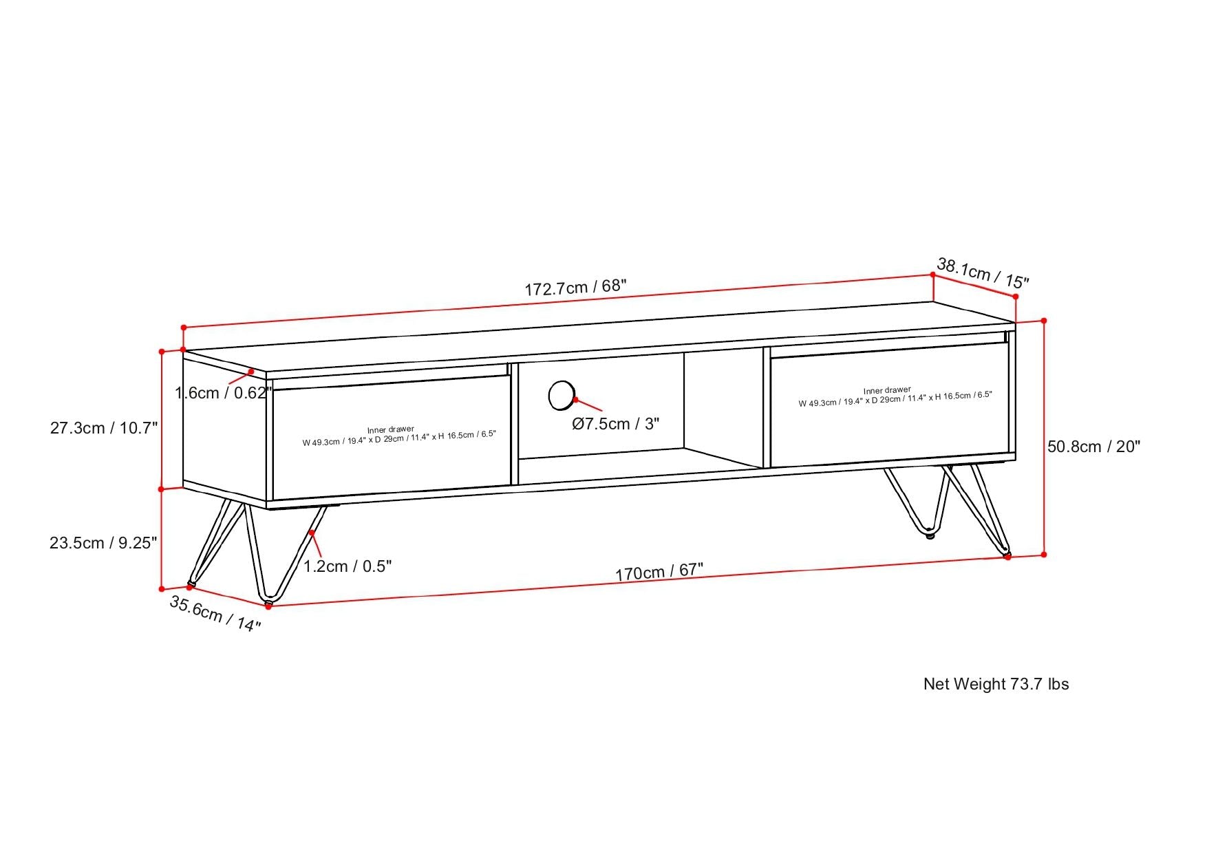 Hunter - Handcrafted TV Media Stand - Natural