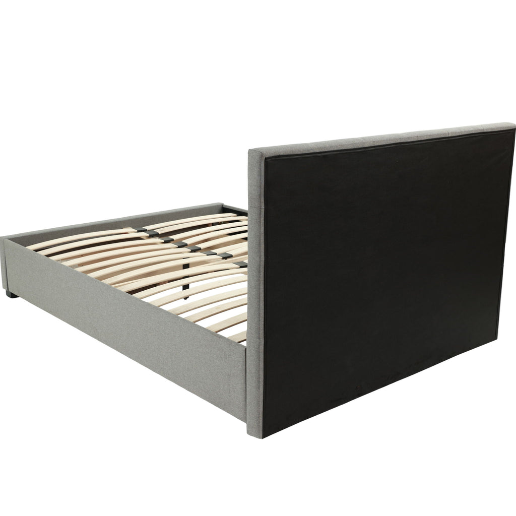 Bed With Tufted Headboard And Storage Drawer