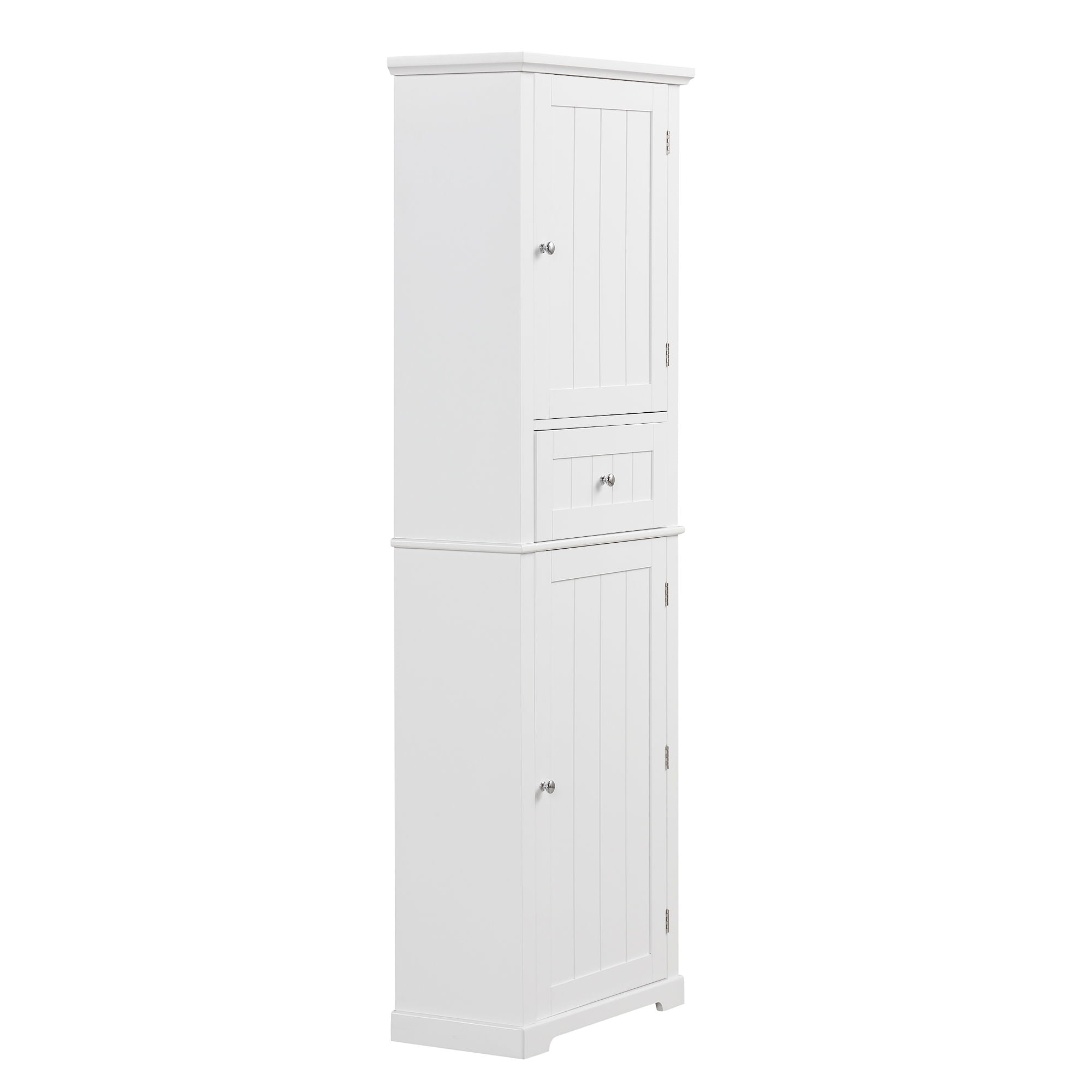 Tall Freestanding Bathroom Storage Cabinet With Drawer And Adjustable Shelf