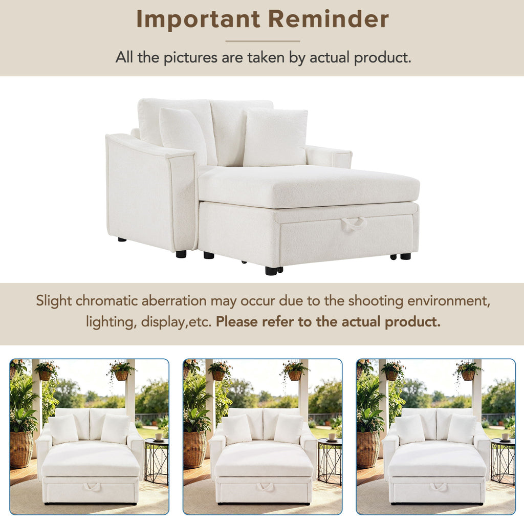Modern Chaise Sofa With Hidden Storage For Living Room