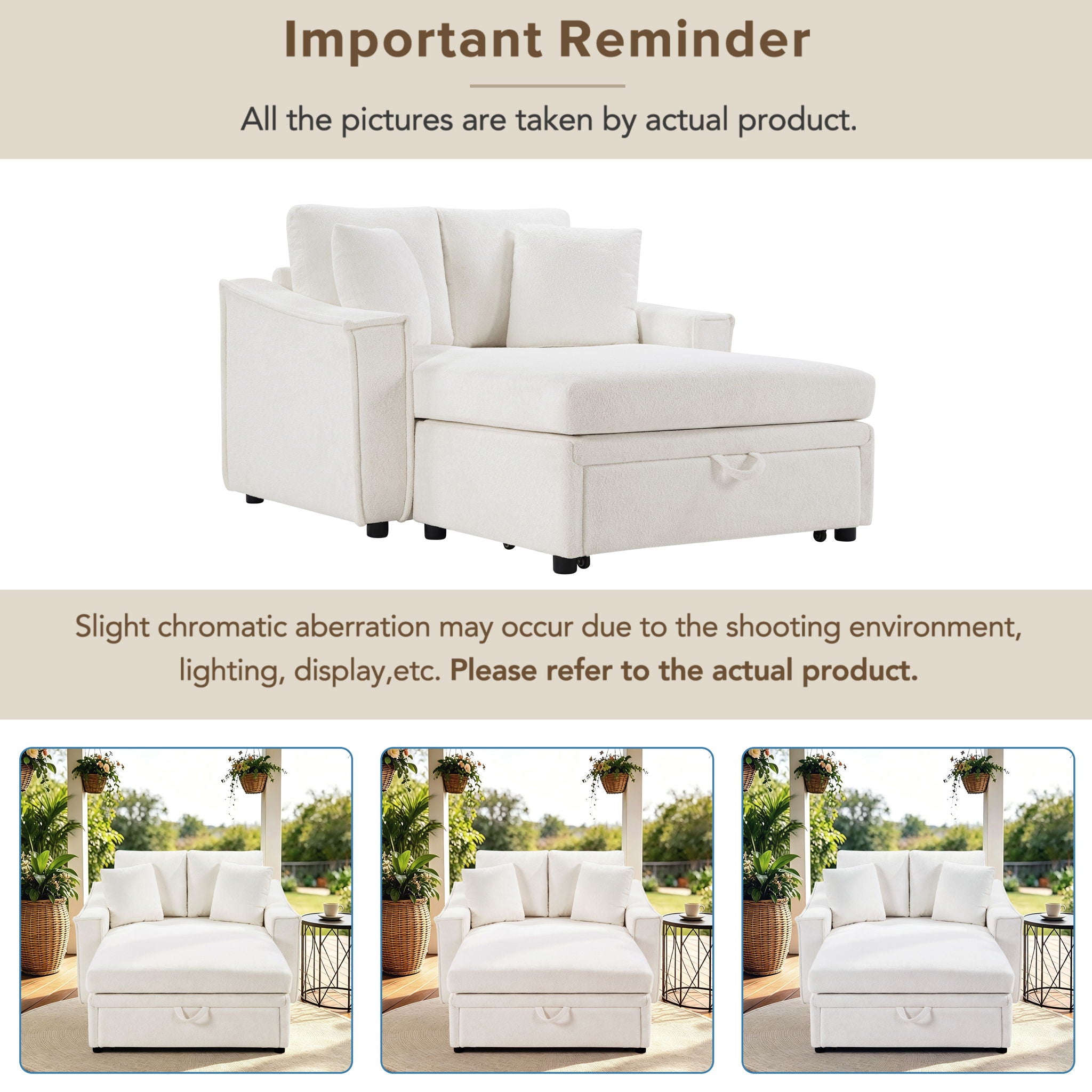 Modern Chaise Sofa With Hidden Storage For Living Room