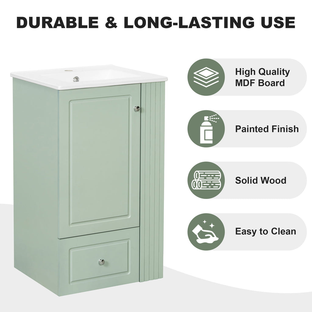 Modern Freestanding Bathroom Vanity With Sink, Soft-Close Drawer, Towel Bar