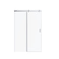 Frameless Single Sliding Shower Doors, 5 / 16" Sgcc Tempered Glass, Reversible Installation - Chrome