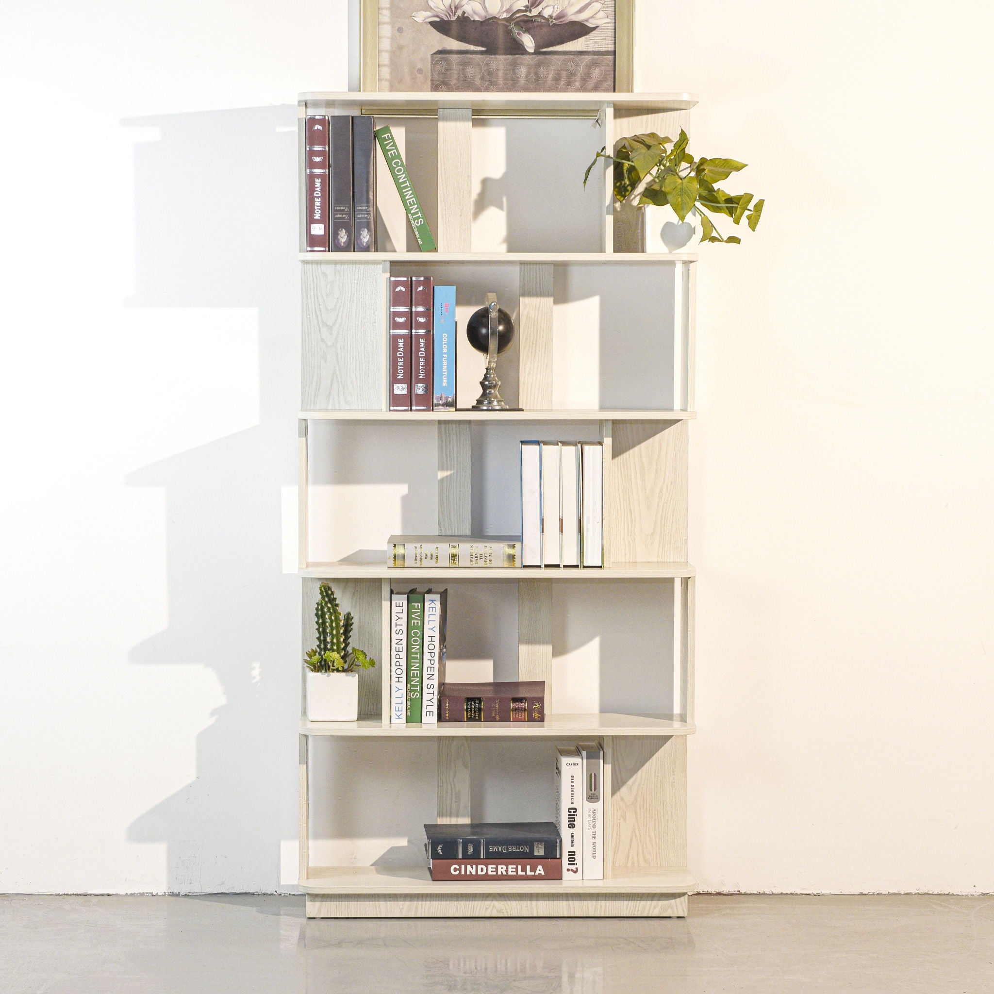 Modern 5 Tier Open Storage Bookcase