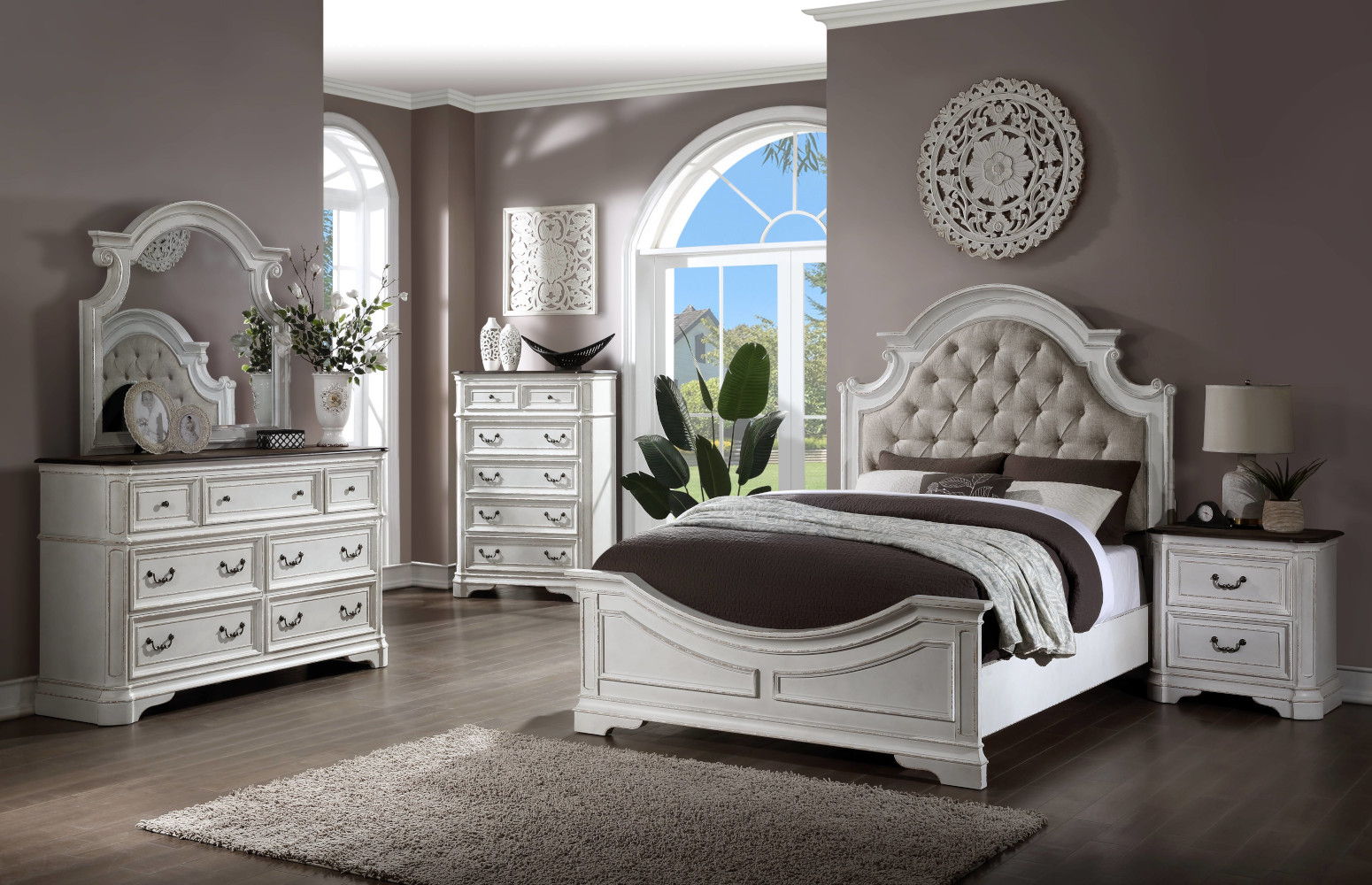 Florian - Dresser - Antique White & Oak