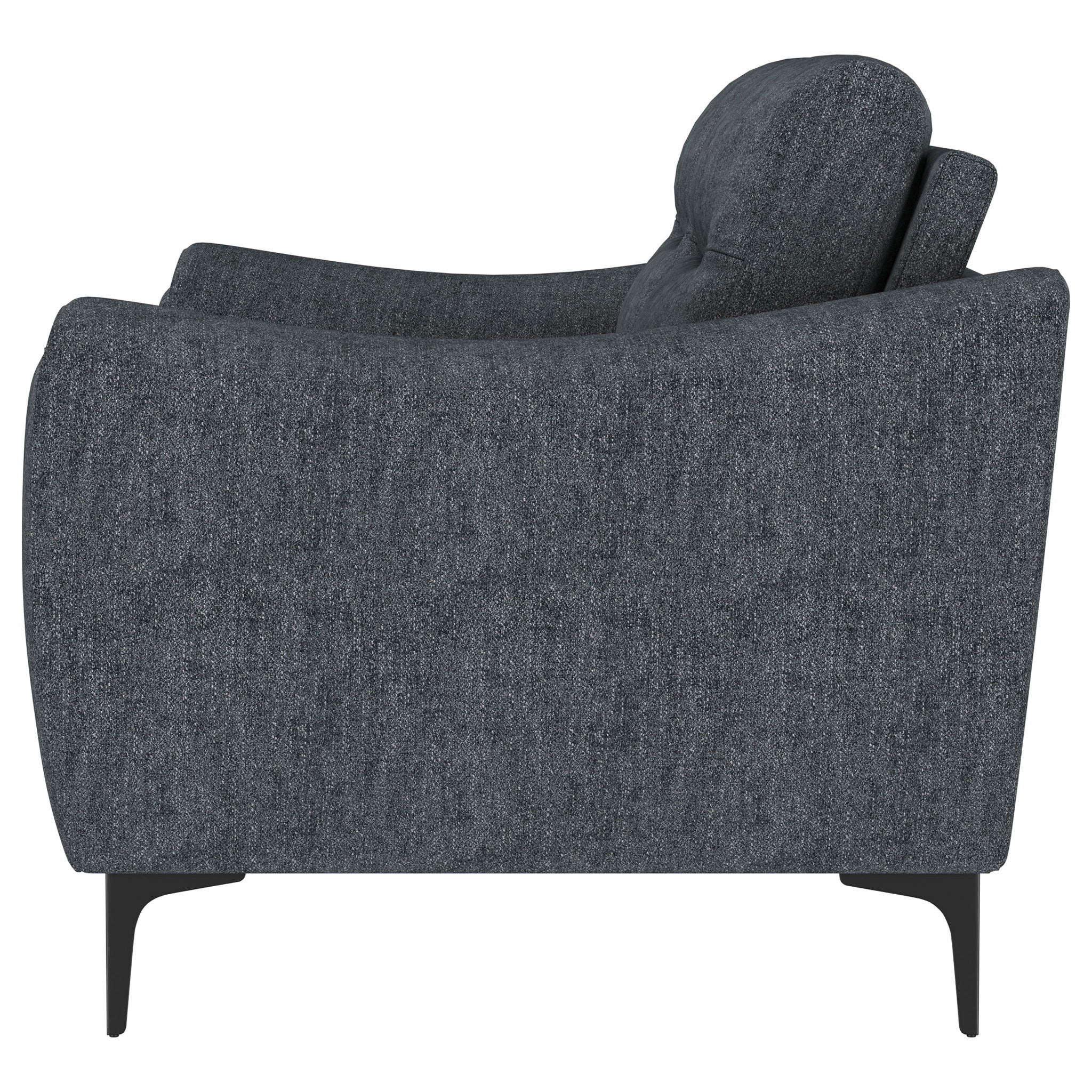 Oberle - Upholstered Sloped Track Arm Loveseat - Charcoal