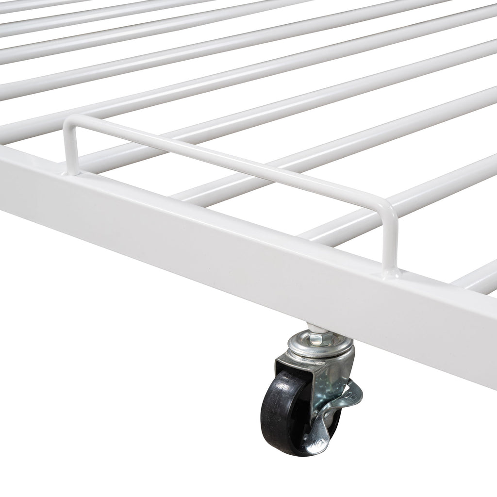 Platform Bed Frame With Trundle, USB Ports And Slat Support, No Box Spring Needed