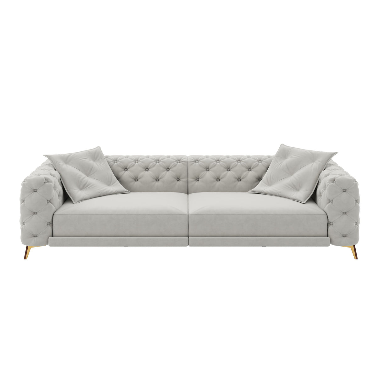 3 In 1 Convertible Sleeper, Deep Seat Pull Out Sofa Bed, Button Tufted