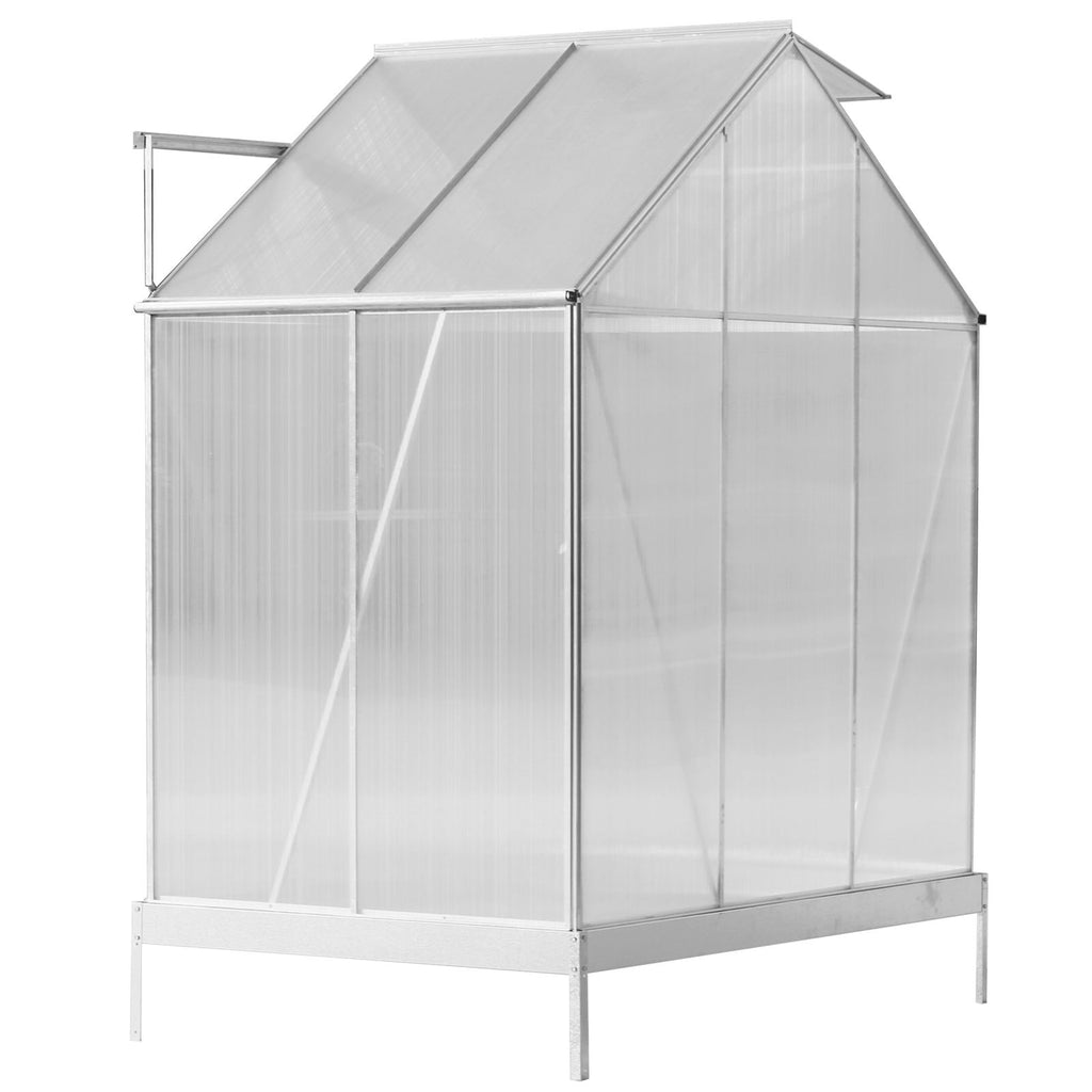 Polycarbonate house, Heavy Duty Outdoor Aluminum Walk-In House Kit With Rain Gutter, Vent And Door For Backyard Garden