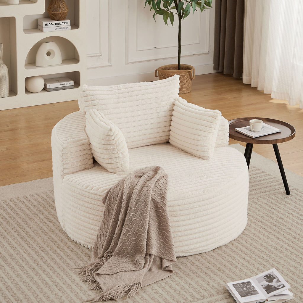 Modern Single Sofa With Backrest Pillow For Living Room