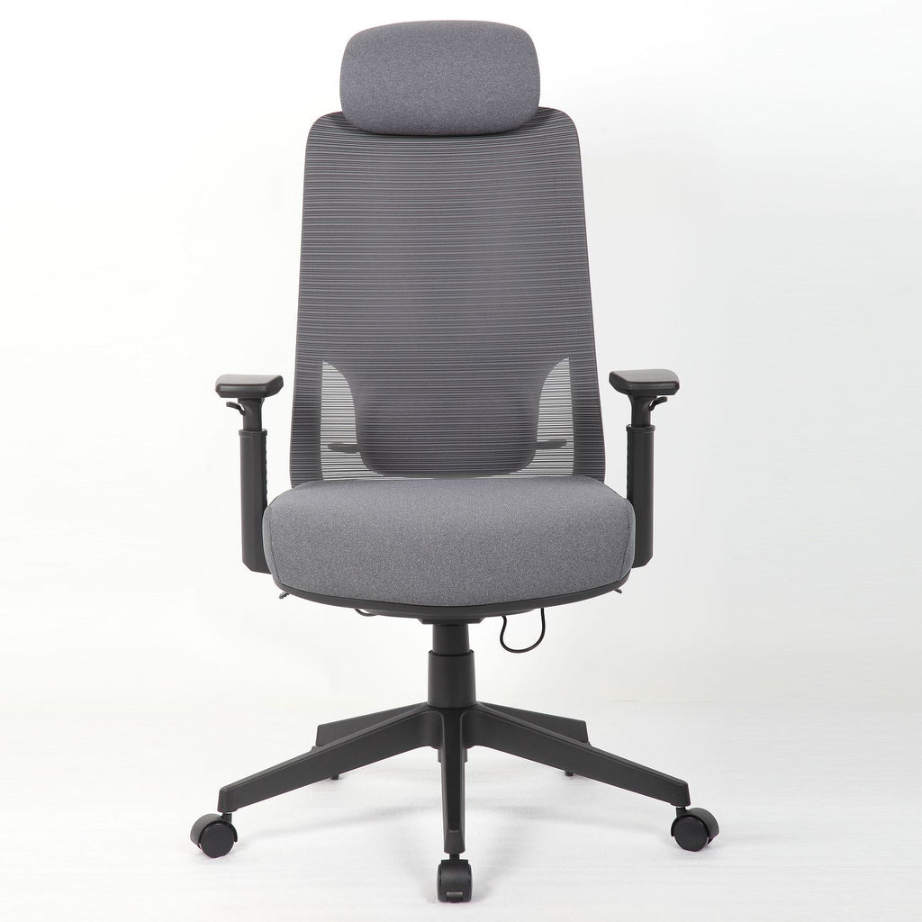 High Back Breathable Ergonomic Office Chair With Adjustable Headrest & 5D Armrest, Height Adjustable Swivel - Antique Gray
