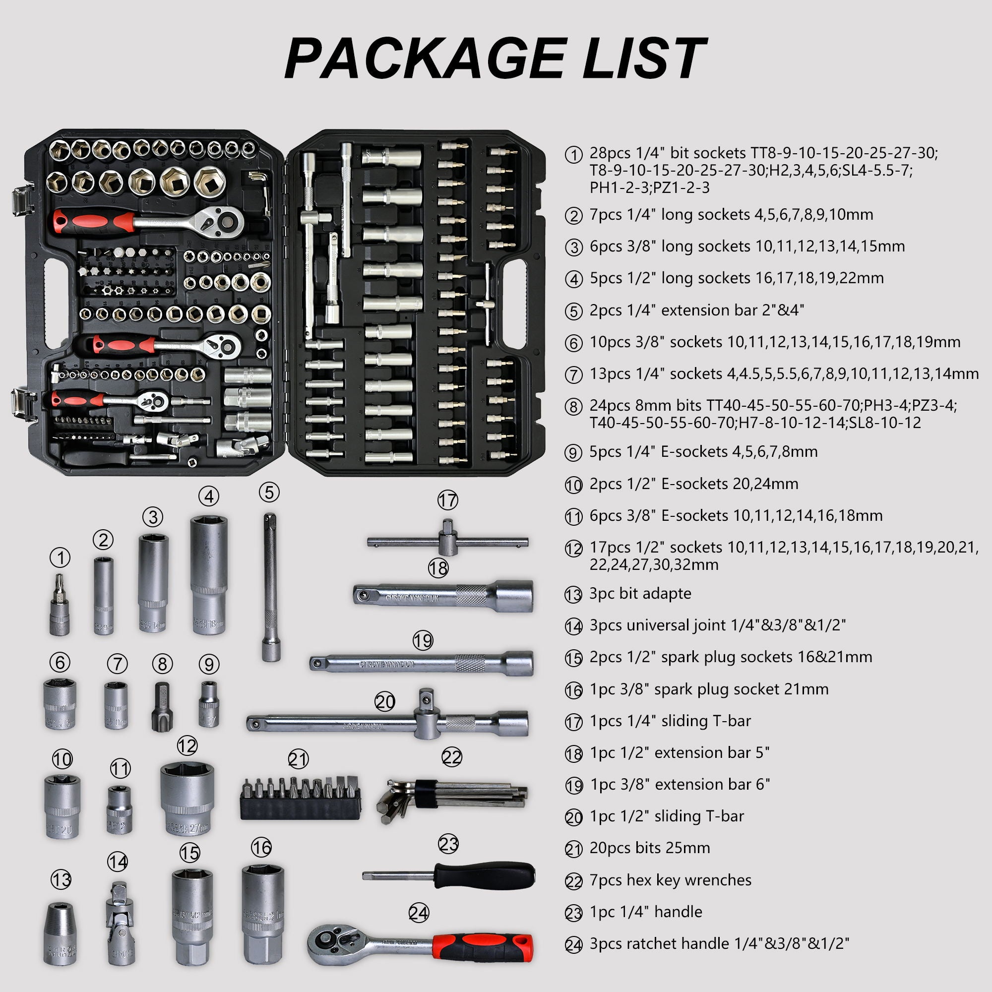 Tool Set Socket And Ratchet Wrench Toolbo 71 Pieces Toolbox Universal Home Car Repair Tool Set For Men Homeowners Diy Enthusiasts And Mechanics - Black