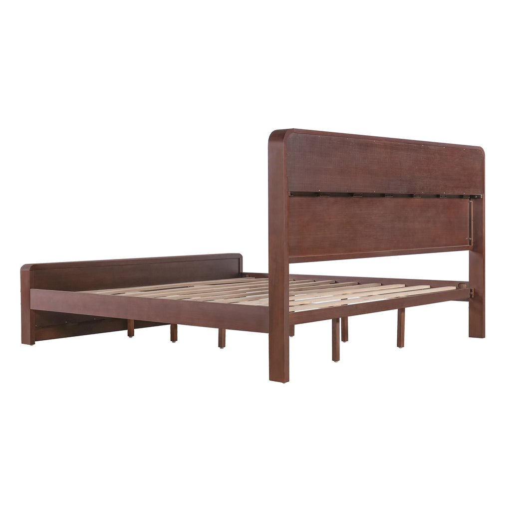 Bed Frame With Dual Open Storage Headboard And Footboard