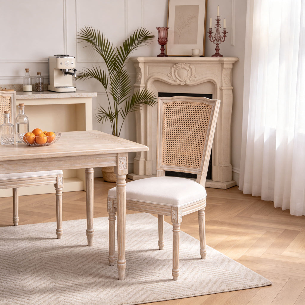 Upholstered Dining Chairs With T - Shaped Back (Set of 2) - Beige