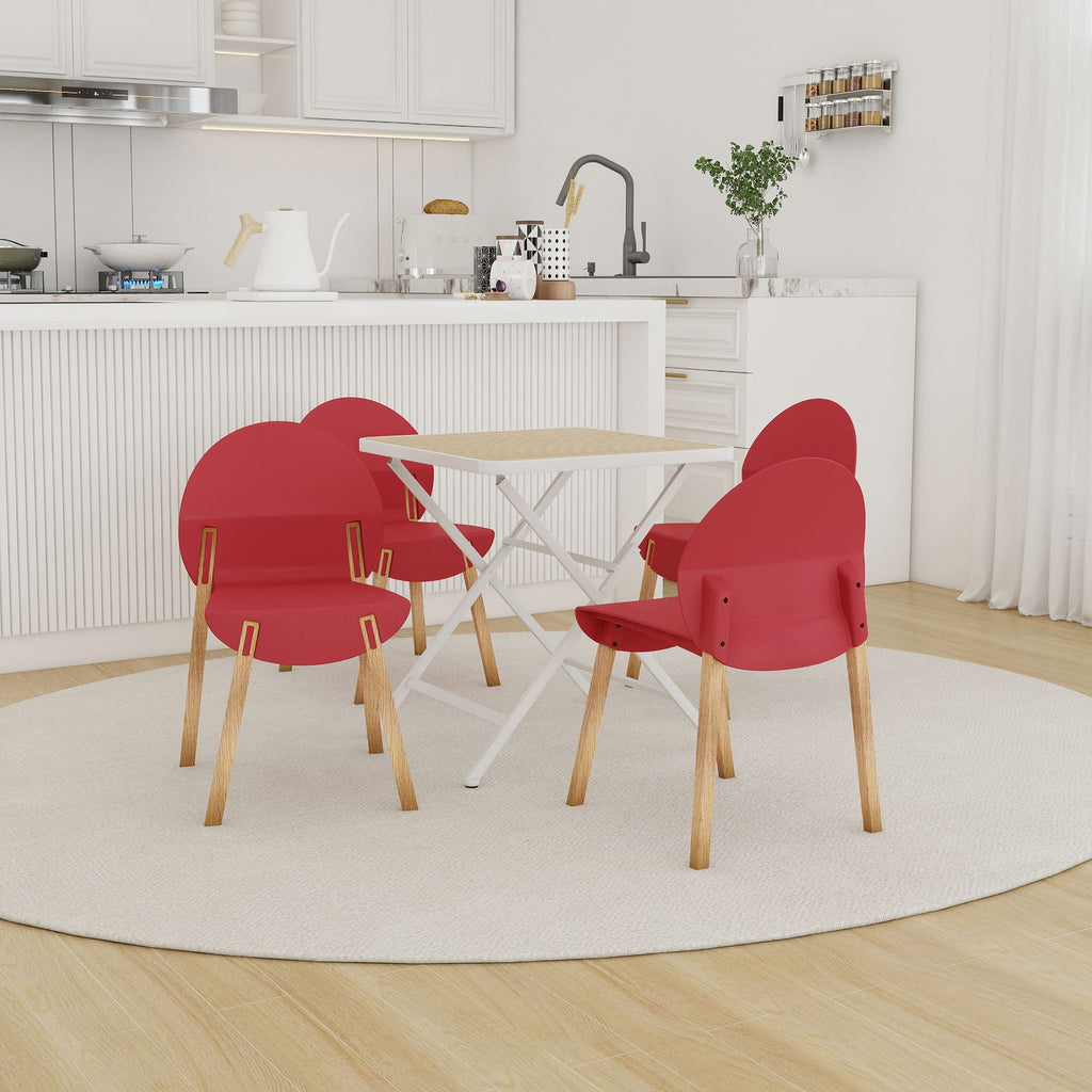 4 Piece Set Of Single Chairs With A Folding Square Table