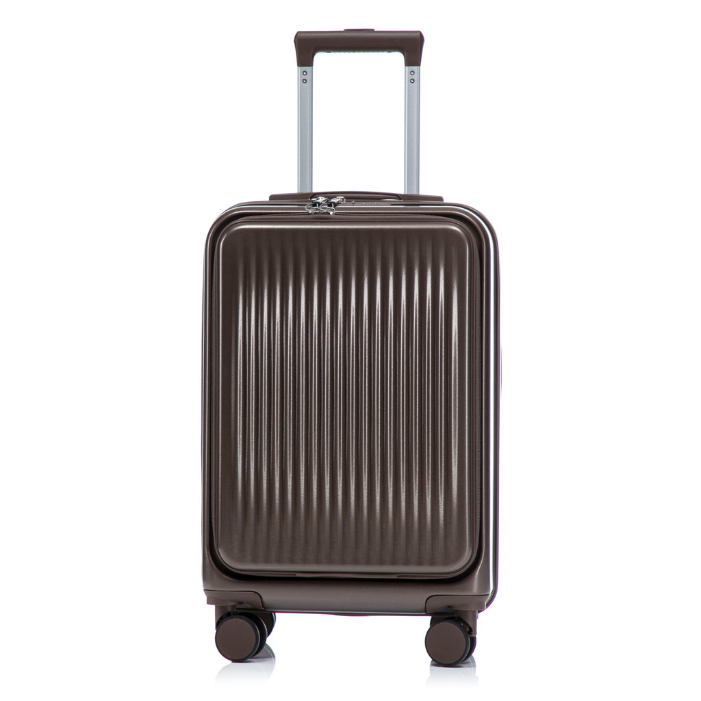Luggage Set With Cosmetic Case, Combination Lock, Front Opening Design