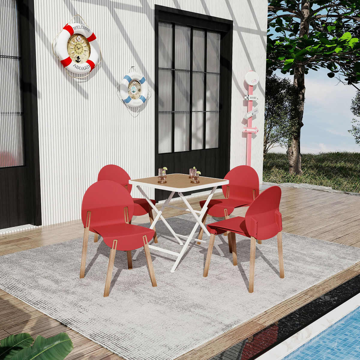 4 Piece Set Of Single Chairs With A Design Combining Modern And Traditional Elements