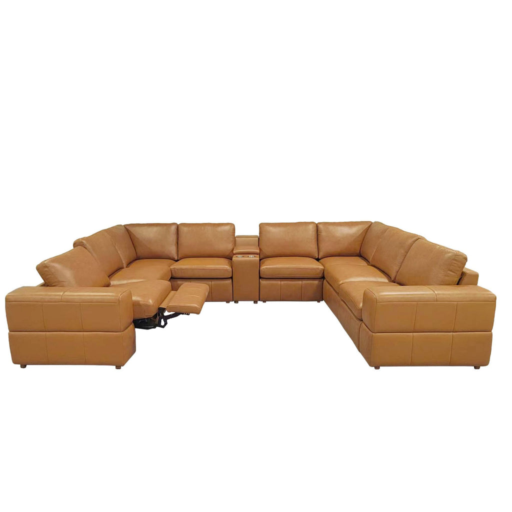 Upholstered Large Arms Sectional With Recliner Seats