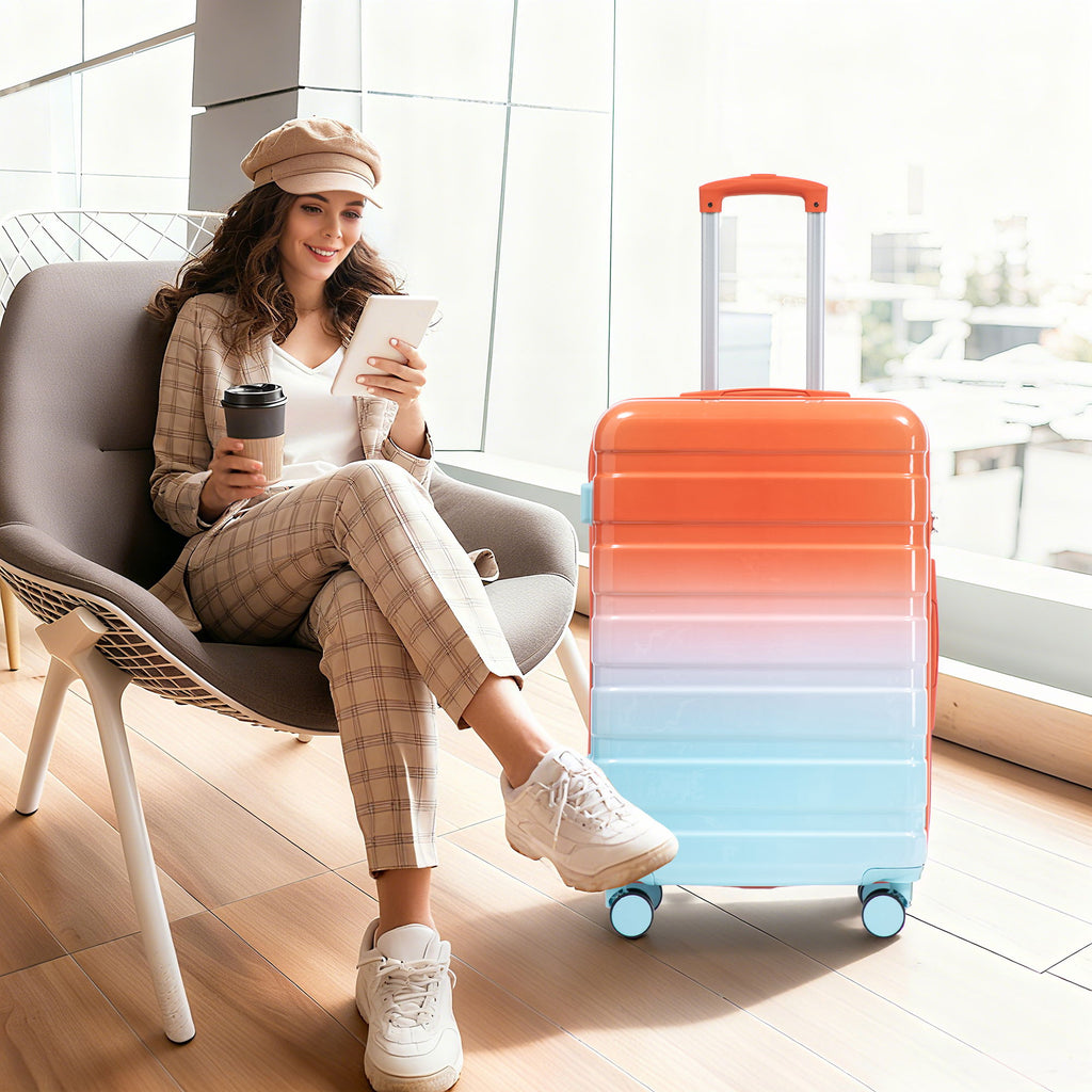 Luggage Set 20" /24" /28" With Combination Lock And Silent Wheels