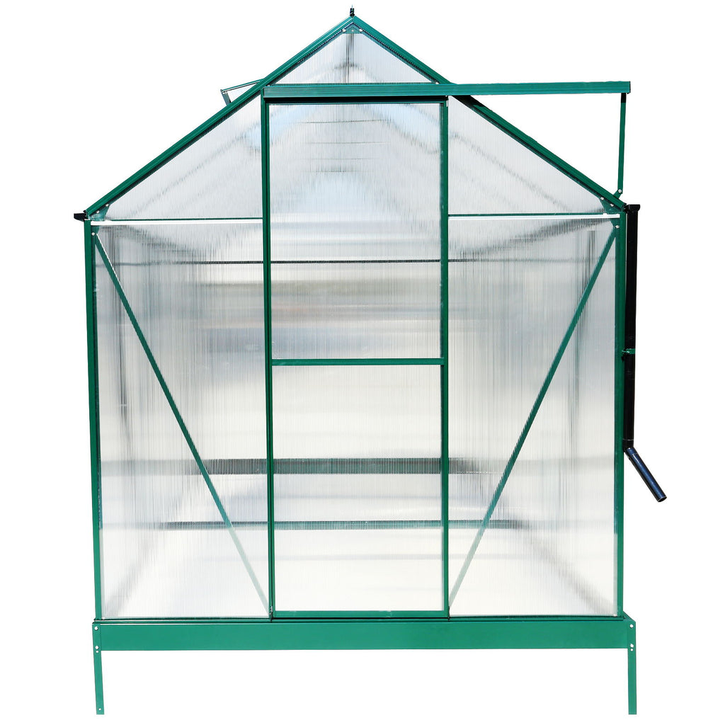 Polycarbonate house, Heavy Duty Outdoor Aluminum Walk-In House Kit With Rain Gutter, Vent And Door For Backyard Garden