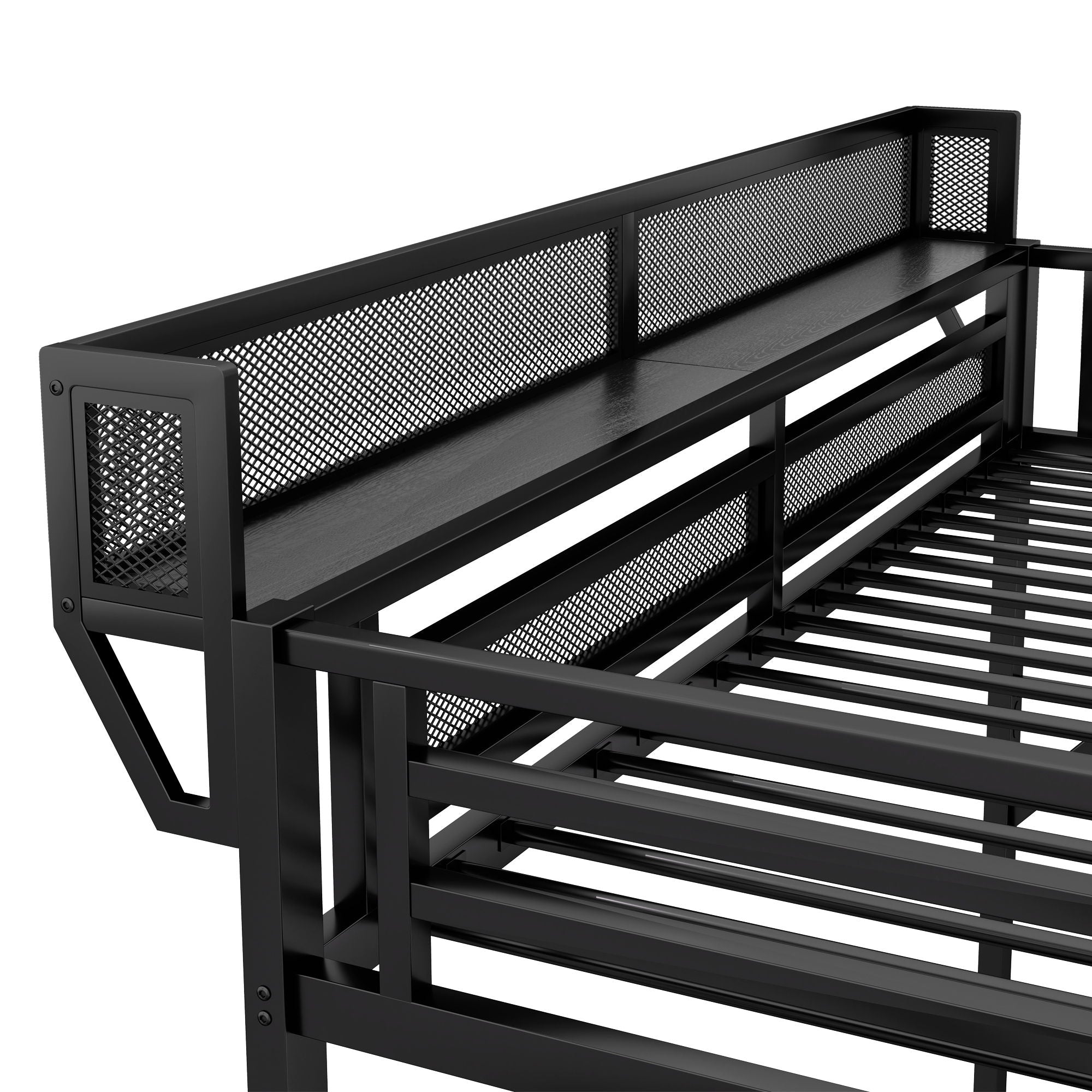Loft Bed With Storage Shelves, Wardrobe