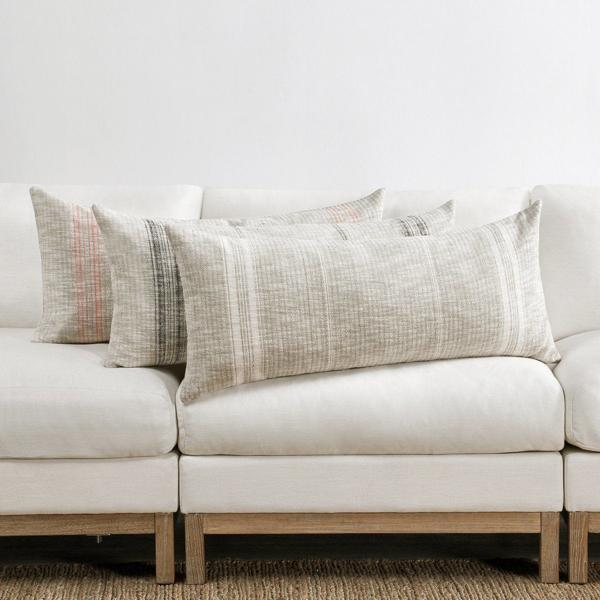Ria - 36" x 16" Pillow - Natural / Black