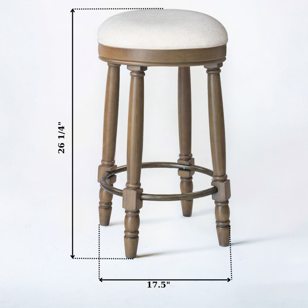 360° Swivel Wooden Barstools With Upholstered Seat, Counter Height (Set of 2)