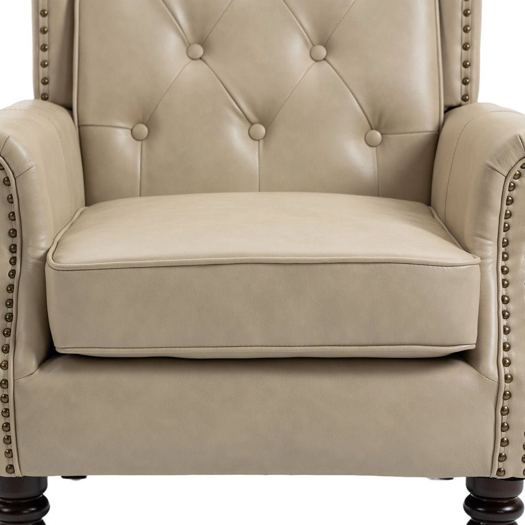 Modern Accent Armchair With Sturdy Wood Legs