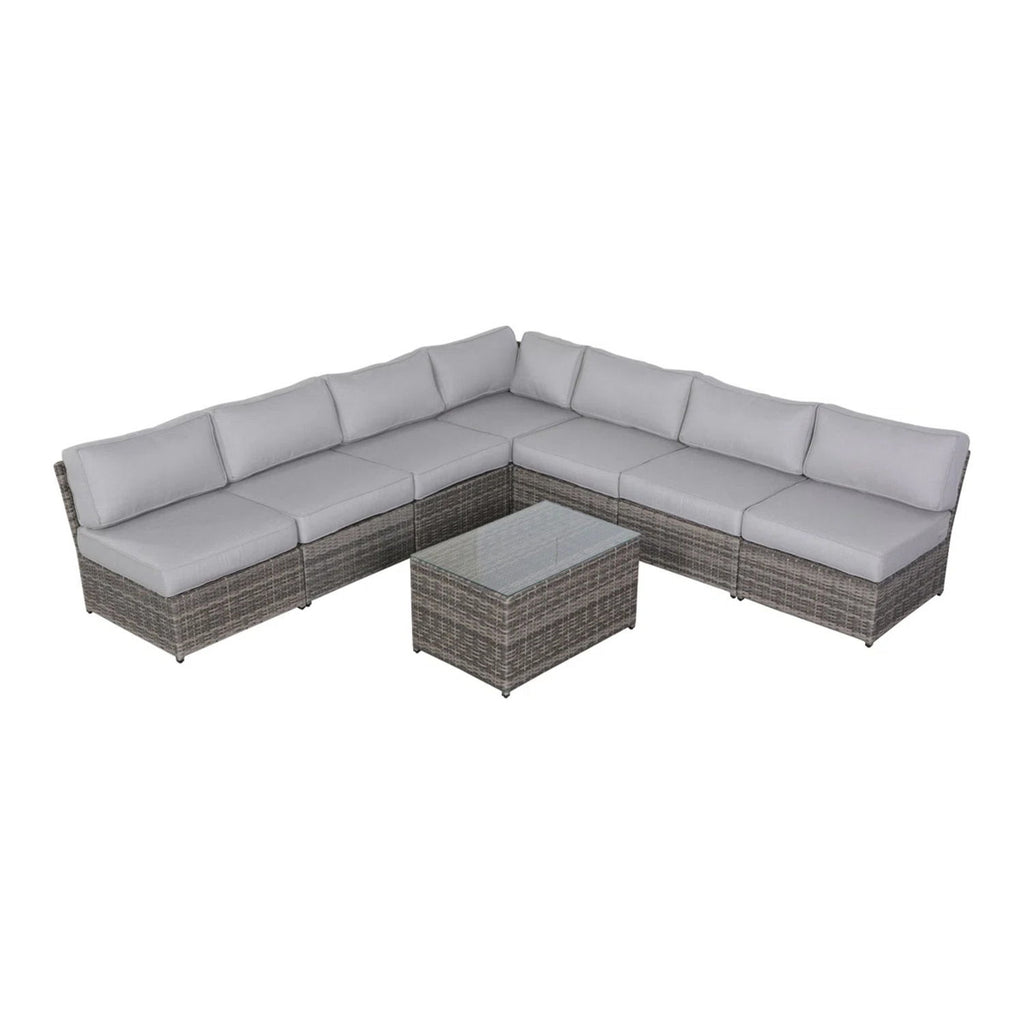 Outdoor 6 Person Patio Seating Group With Cushions - Gray