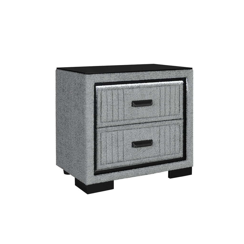 Isaiah - 5 Piece Bedroom Set With TV Lift-LED, Speakers And Fireplace