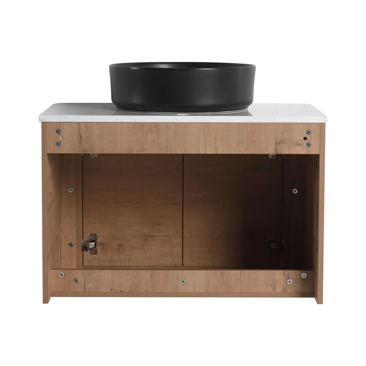 Wall Mounted Bathroom Vanity With Art Sink, 1 Storage Shelf, 2 Soft Close Doors