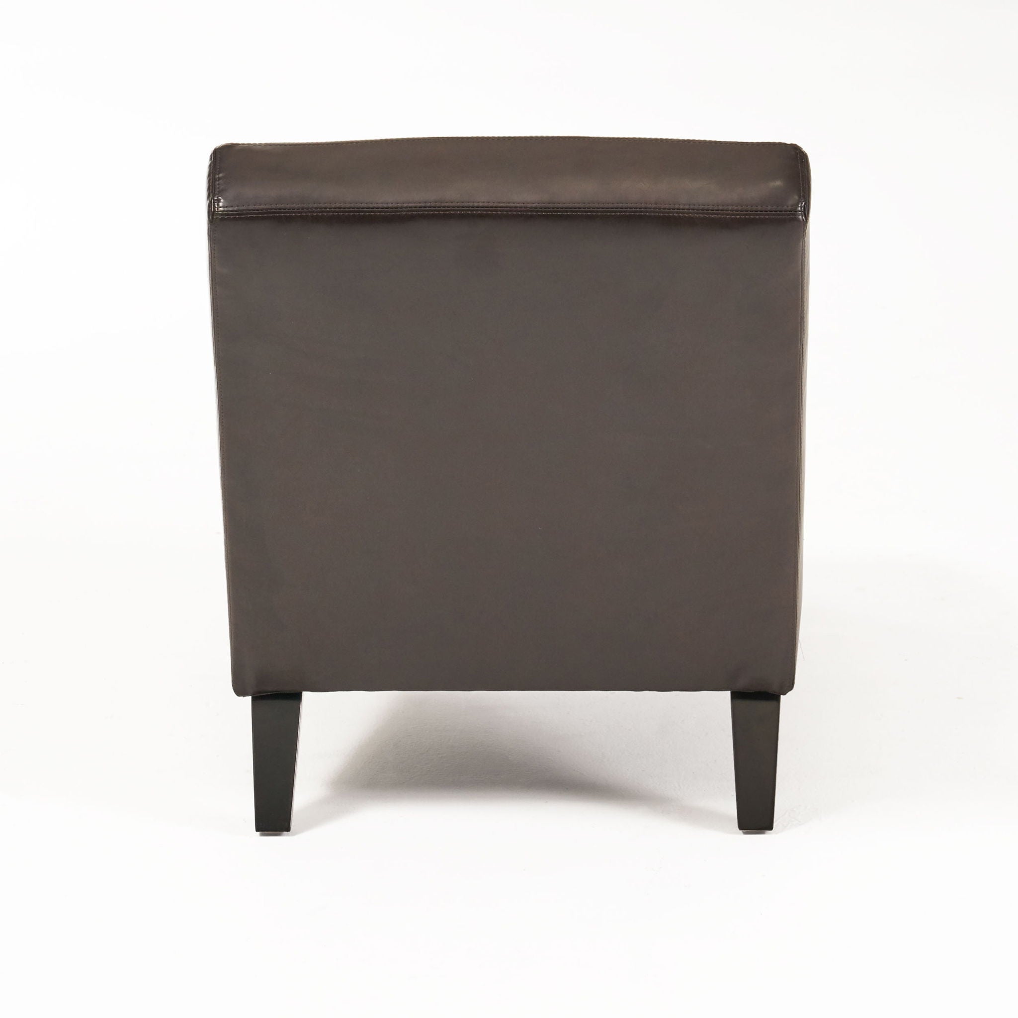 Upholstered Leather Chaise Lounge With Curved Design - Brown