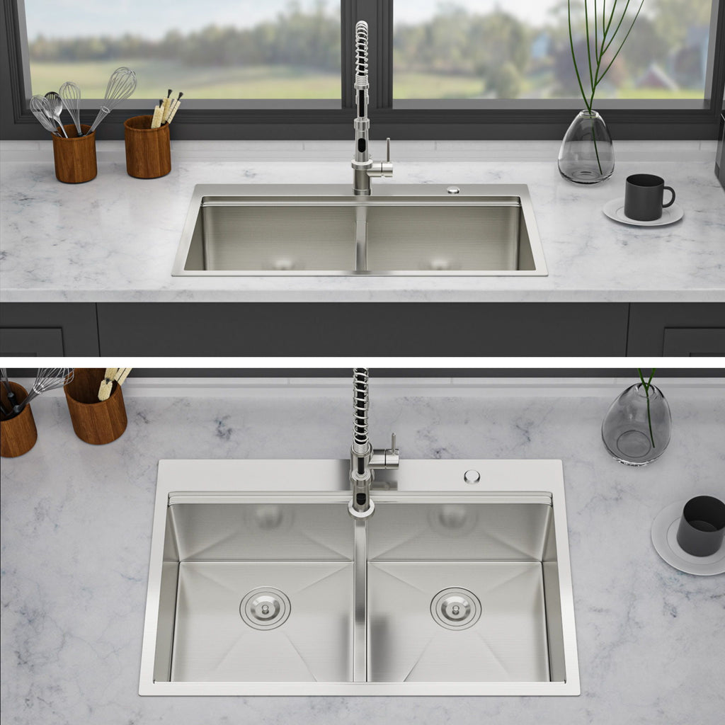 Topmount Drop In Kitchen Sink With Double Bowl Design