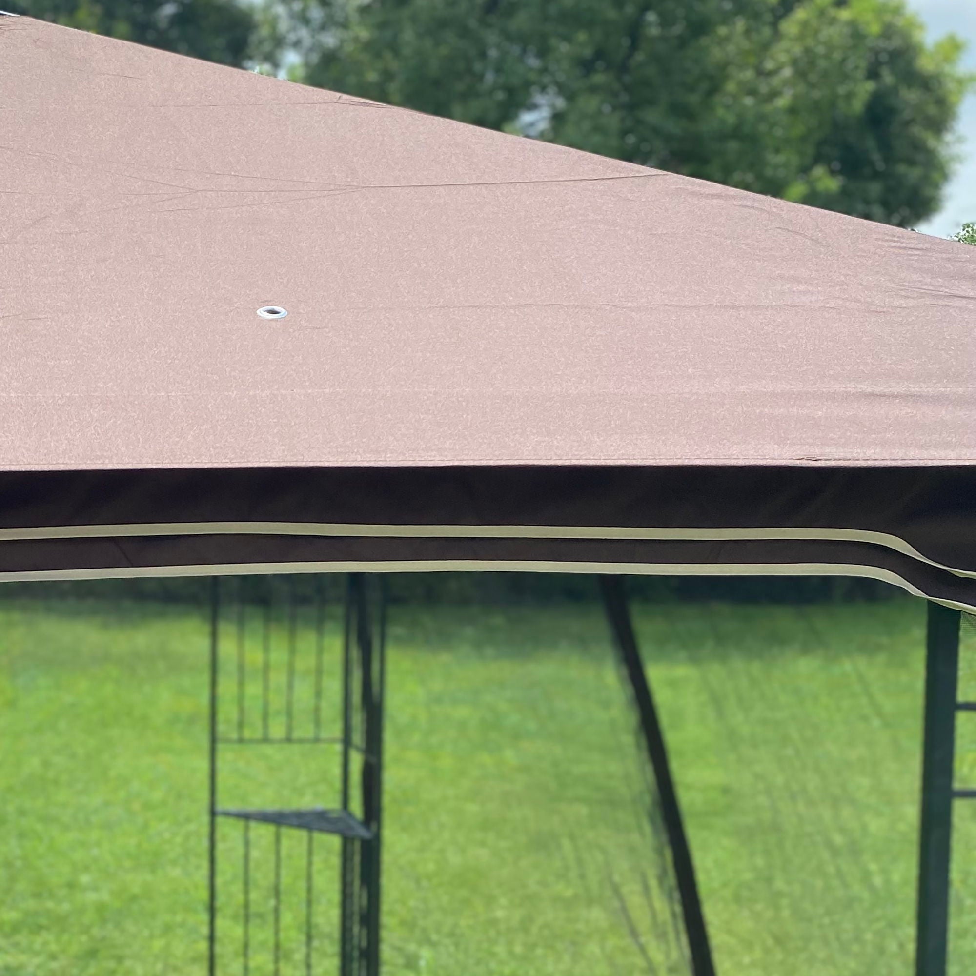 Patio Gazebo Tent With Ventilated Double Roof And Mosquito Net