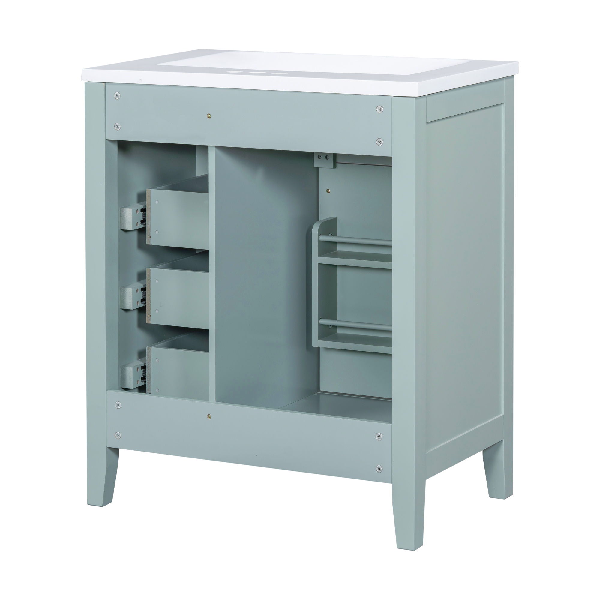 Modern Bathroom Vanity With Sink Combo, 3 Drawers, Undermount Drop-In Sink