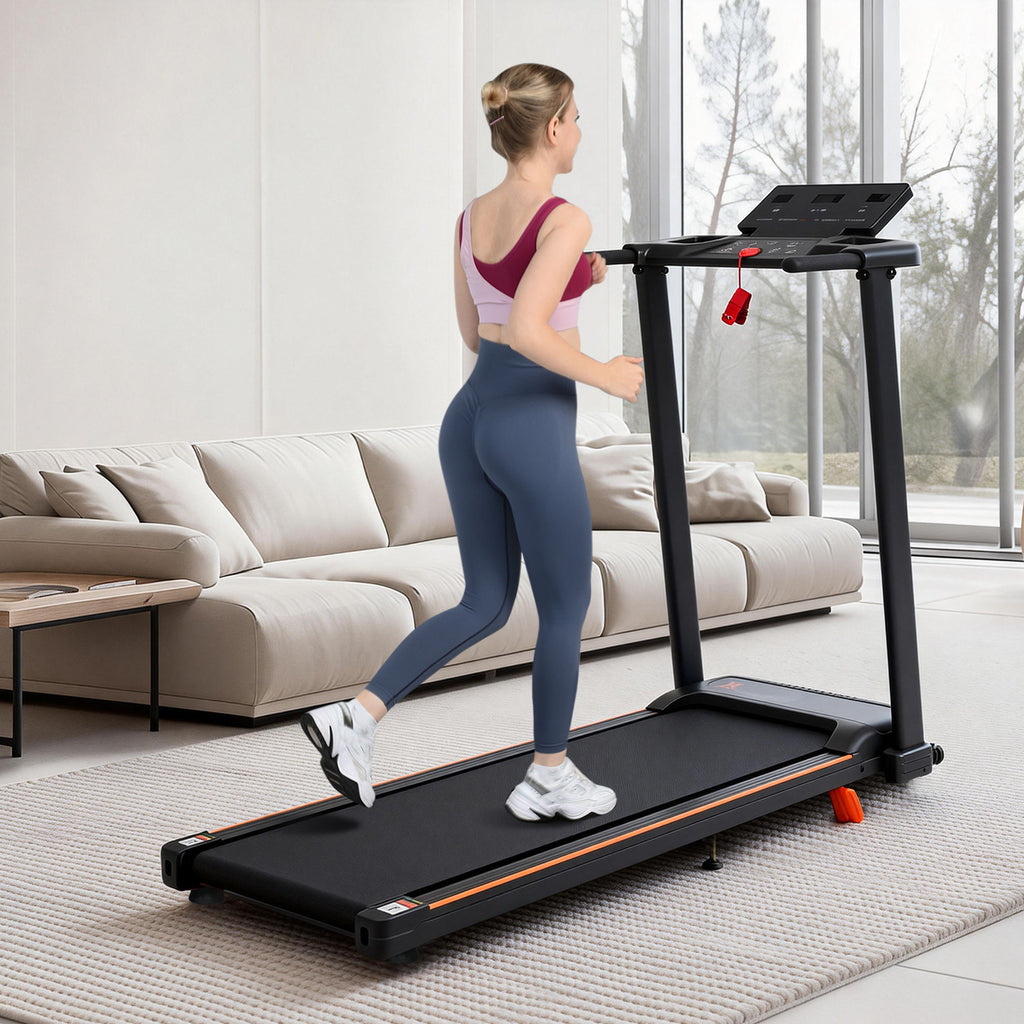 Treadmill With 8% Incline, Portable Treadmills For Home - Black