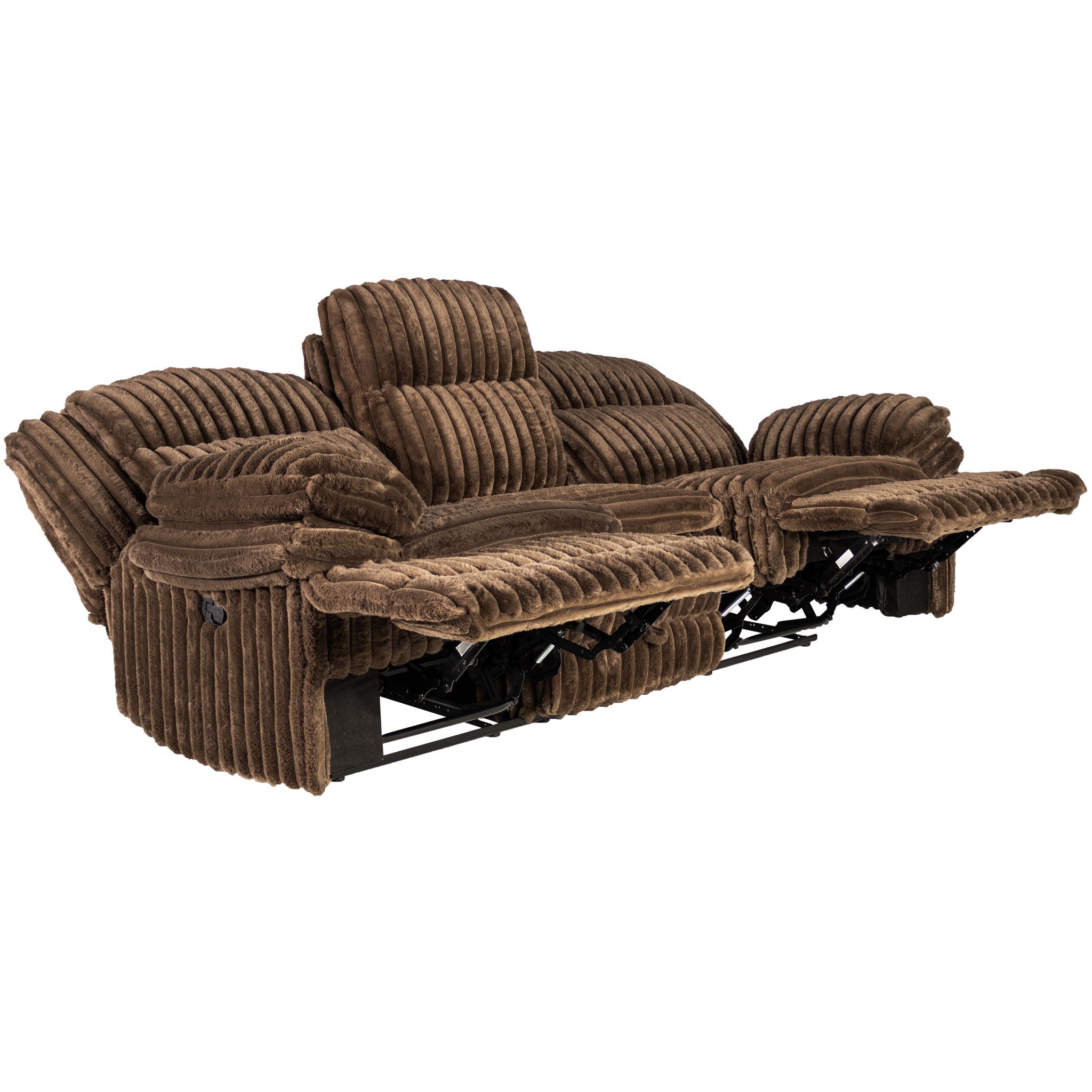 Motion Recliner Sofa With Fold-Down Table, Manual Recline, Charging Station & Cup Holders