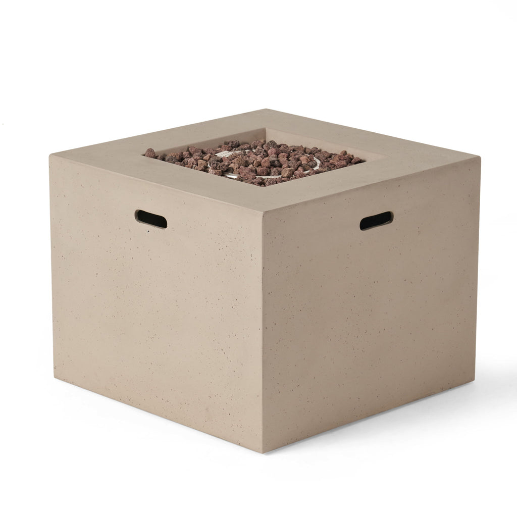 Outdoor Patio Square Gas Burning Concrete Fire Pit 40, 000 Btu