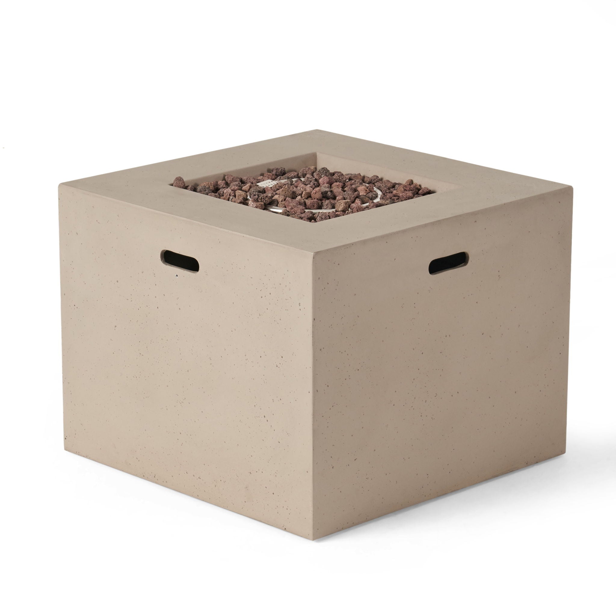 Outdoor Patio Square Gas Burning Concrete Fire Pit 40, 000 Btu