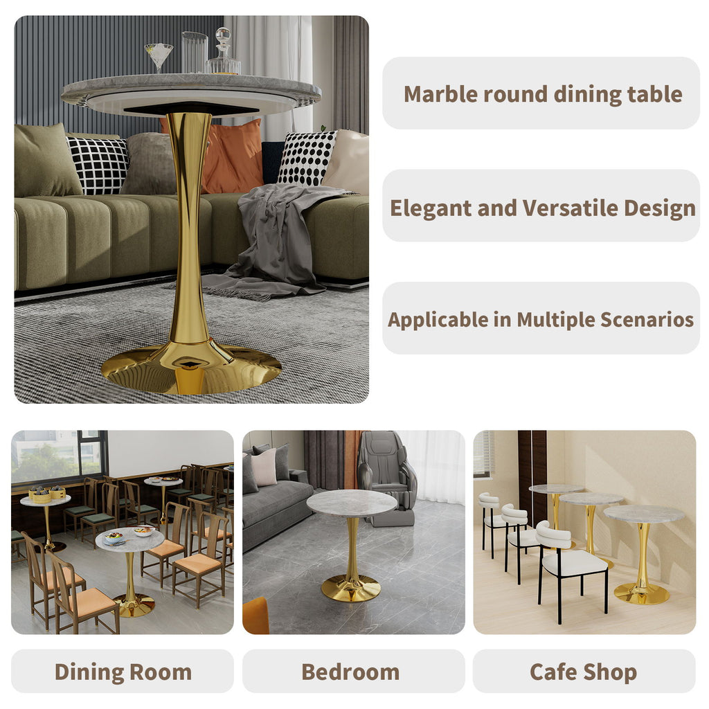 Coffee Table With Round Top For Living Rooms - Golden