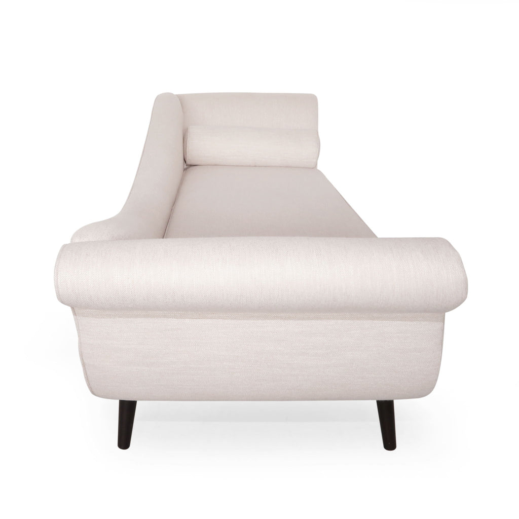 Auroral - Upholstered Chaise Lounge With Scrolled Arms And Tapered Legs