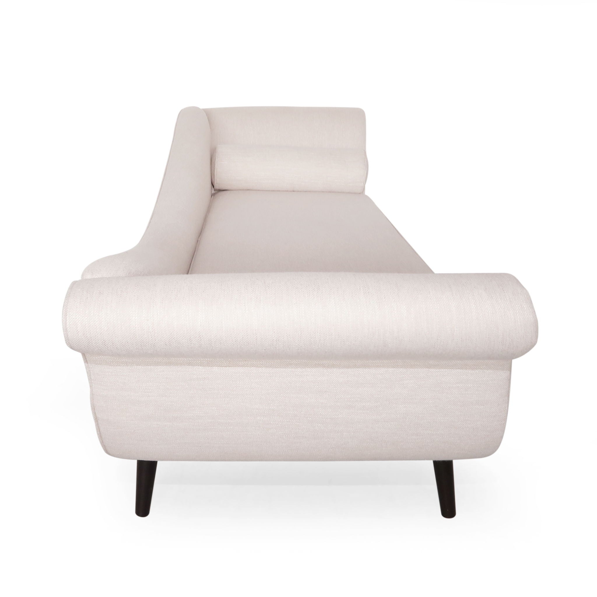 Auroral - Upholstered Chaise Lounge With Scrolled Arms And Tapered Legs