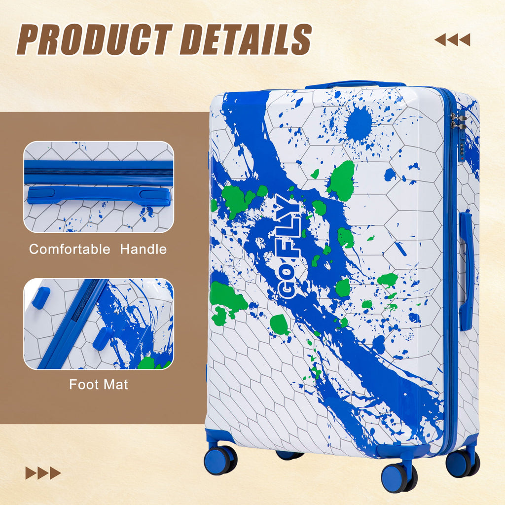 Luggage With Printed Pattern, Combination Lock