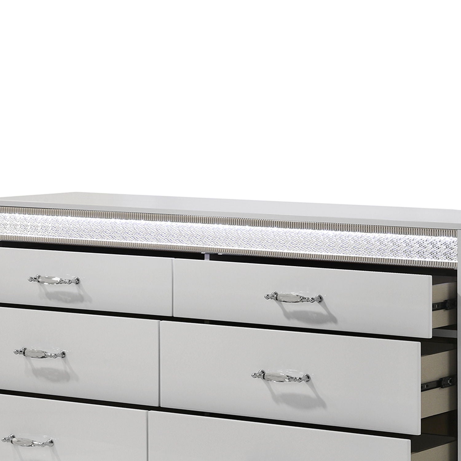 Glam - 6 Drawer Dresser With LED Lighting (Includes Dresser Only) - White